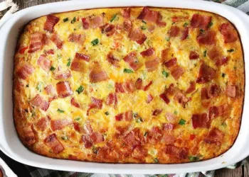 Cartofi carbonara la cuptor