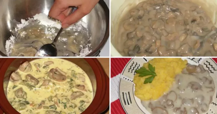 Ciulama de ciuperci cu usturoi