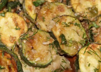 Dovlecei marinați cu verdeață și usturoi