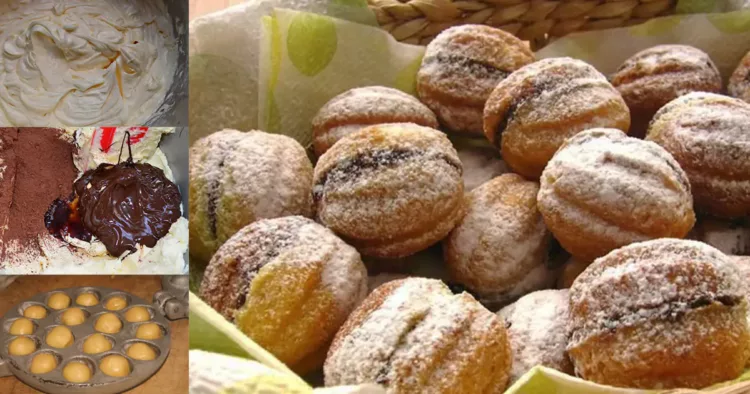 Nuci de casă umplute cu cremă de cacao