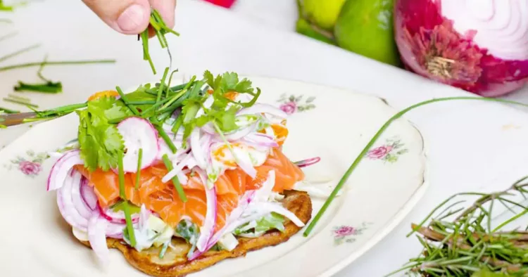 Bruschetă cu somon afumat