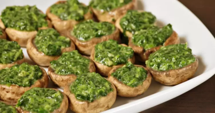 Ciupercuțe umplute cu spanac