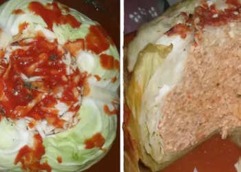 Varză umplută cu piept de pui