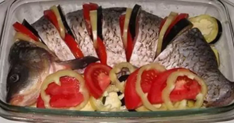 Crap cu legume la cuptor