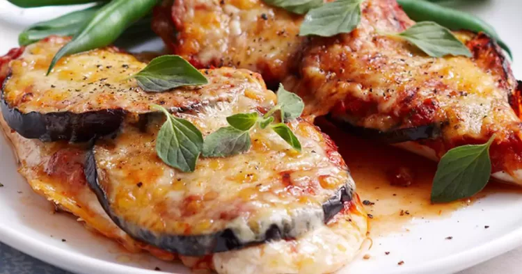 Pui cu vinete asezonate cu parmezan