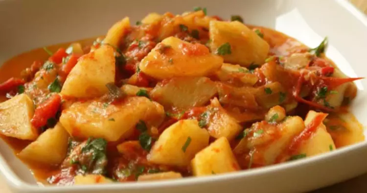 Mâncărică de cartofi cu ardei și pătrunjel