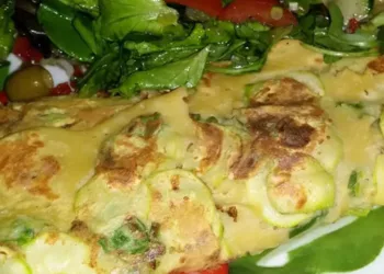 Omletă vegană din făină de năut cu legume