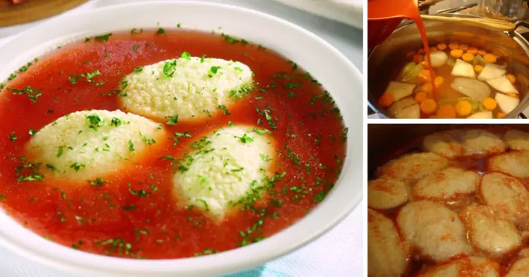 Supă de roșii cu găluște de post