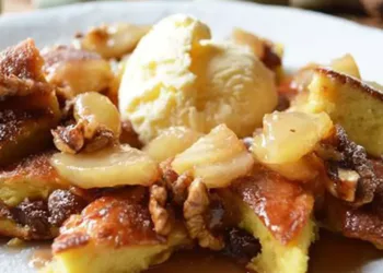 Omletă franțuzească cu fructe caramelizate, un mic dejun delicios