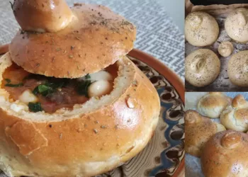 Ciorbă de fasole cu ciolan afumat în pâinici. Un preparat tradițional pe care orice român trebuie să o preapre