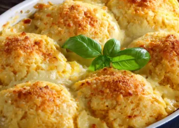 Găluște din cartofi cu ciuperci la cuptor