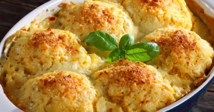 Găluște din cartofi cu ciuperci la cuptor