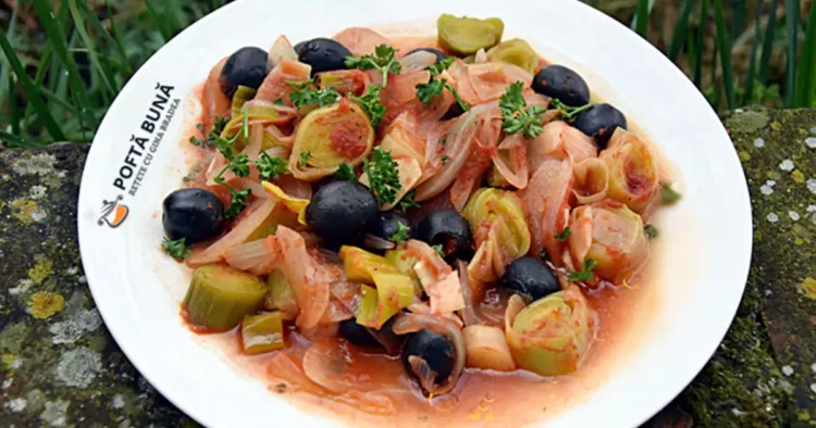 Mâncare de praz cu măsline, o rețetă ușoară pe care să o mănânci cu toată încrederea în perioada postului