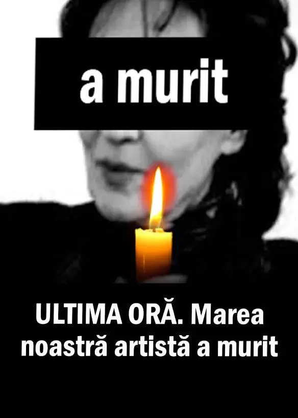 ULTIMA ORĂ. Marea noastră artistă a murit