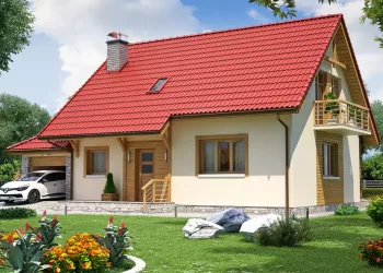 Casa cu mansarda si garaj de 99 mp. Proiect detaliat cu planuri si poze