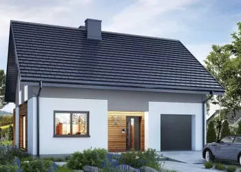 Proiect casa mica cu mansarda si garaj. Locuinta de vis la pret de criza