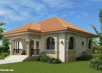 Proiect de casa cu 3 dormitoare si un pridvor fabulos