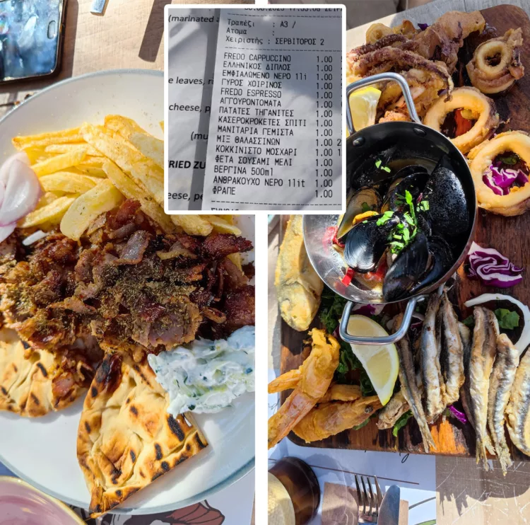 Nota de plata a unor romani din Thassos face ocolul internetului! Cat au platit cei 6 la o singura masa