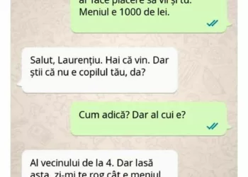 Salut, Mihai. Eu și Andreea ne botezăm copilul duminică. Ne-ar face plăcere să vii și tu. Meniul e 1000 de lei