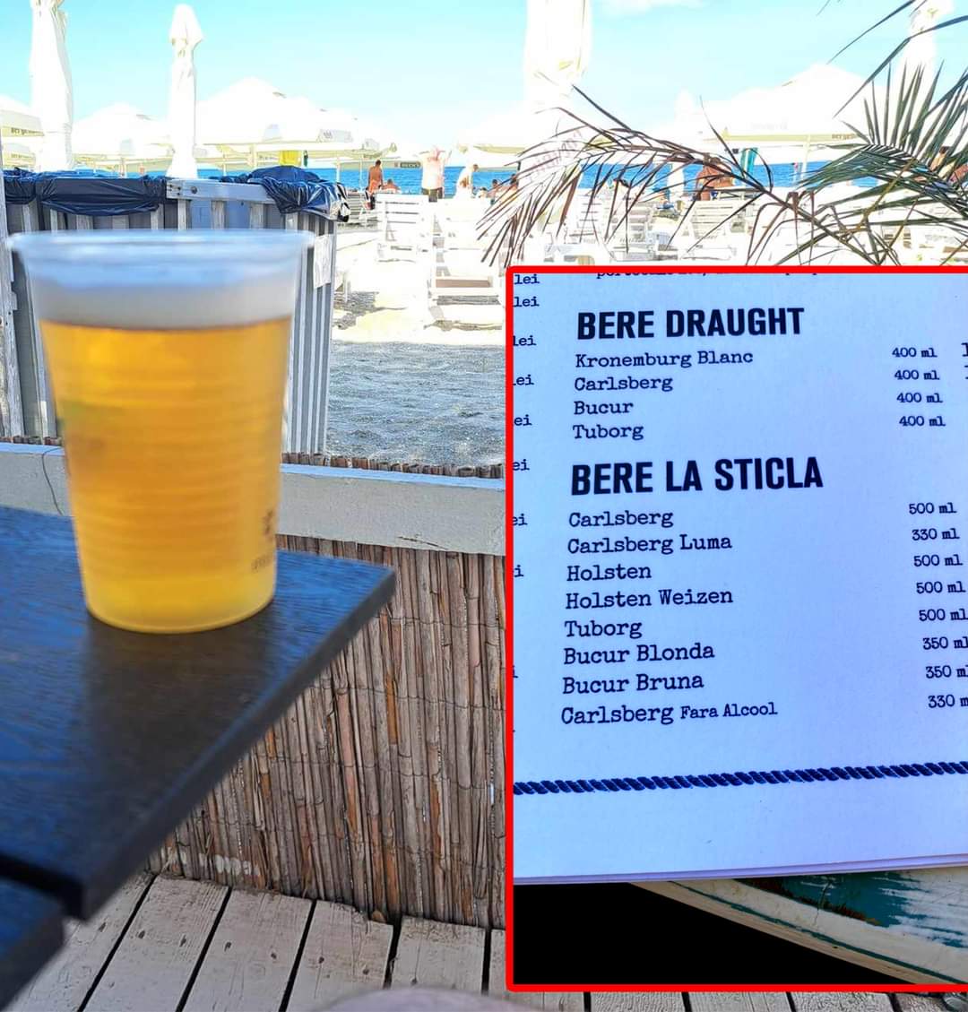 S-au dublat prețurile! Câți lei costă un pahar de bere în stațiunea 2 Mai, acum în iulie 2023