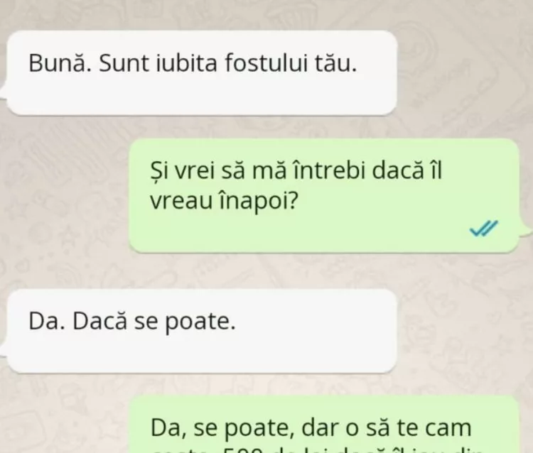 Buna! Sunt iubita fostului tau.