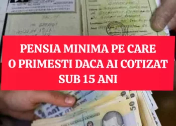 Pensia minima pe care o primesti daca ai cotizat sub 15 ani.