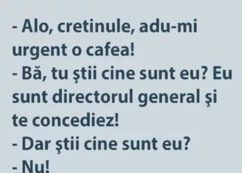 Alo, cretinule, adu-mi urgent o cafea!
