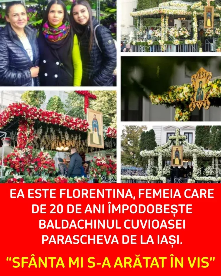 Ea este Florentina, femeia care de 20 de ani împodobește baldachinul Cuvioasei Parascheva de la Iași. ”Sfânta mi s-a arătat în vis”