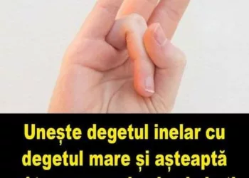 Unește degetul inelar cu degetul mare și așteaptă câteva secunde și vei simți asta