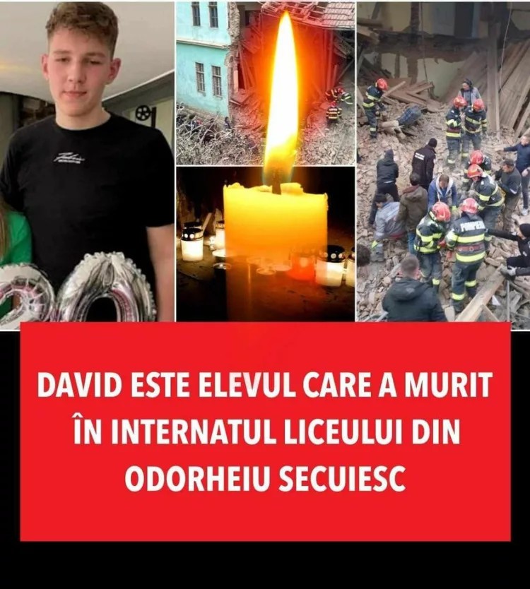 David este elevul care a murit în internatul liceului din Odorheiu Secuiesc.