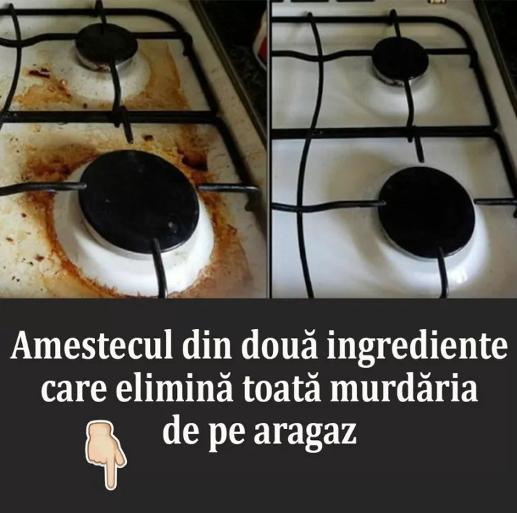 Amestecul din doua ingrediente care elimina toata murdaria de pe aragaz. Trucul care iti va schimba viata