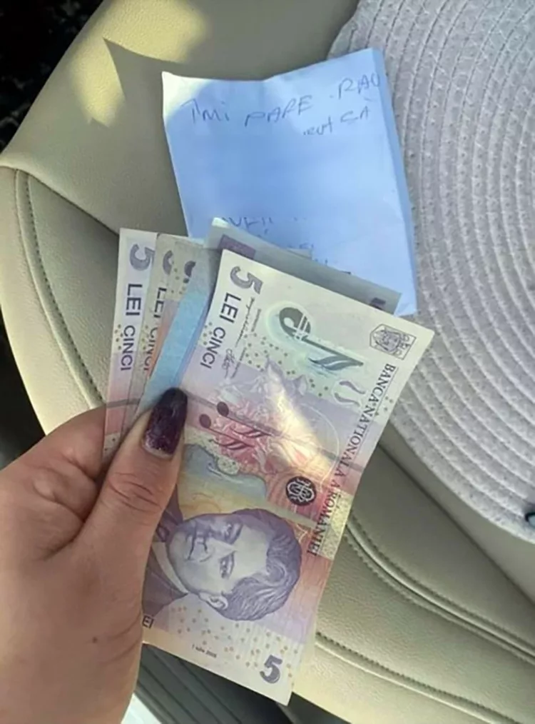 O femeie din Romania a gasit un bilet si un plic cu bani pe masina. Cand si-a dat seama ce inseamna, nu i-a venit sa creada!