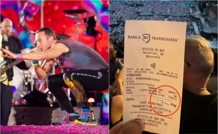 Prețuri exorbitante la concertul Coldplay de pe Arena Națională! Cât a plătit un bucureștean pentru două ape, două doze de suc și popcorn