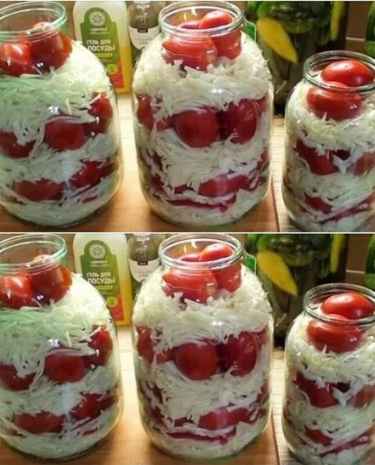 Roșii cu varză la borcan. O salată extrem de delicioasă și ușor de făcut