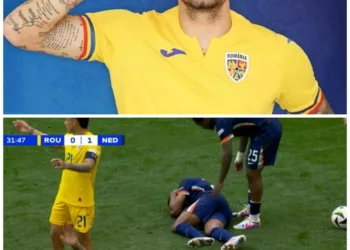Mesajul incredibil al lui Vasile Mogoș, după ce a fost accidentat serios în meciul cu Olanda. Ce nu s-a văzut la TV