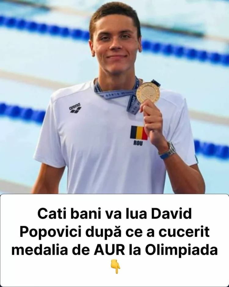 Cati bani va lua David Popovici după ce a cucerit medalia de AUR si cea de Bronz de la Olimpiada