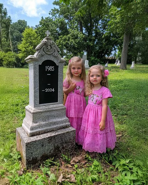 FETELE ÎȘI VIZITEAZĂ MORMÂNTUL TATĂLUI PENTRU A-I „ARĂTA” ROCHIILE NOI AȘA CUM LE CERUSE, ȘI VĂD 2 CUTII CU NUMELE LOR