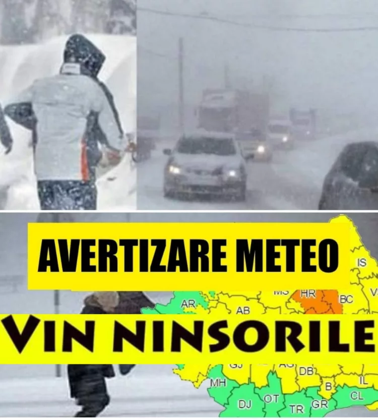 Schimbare radicală a vremii: Revin ploile, la munte va ninge. Anunțul ANM…