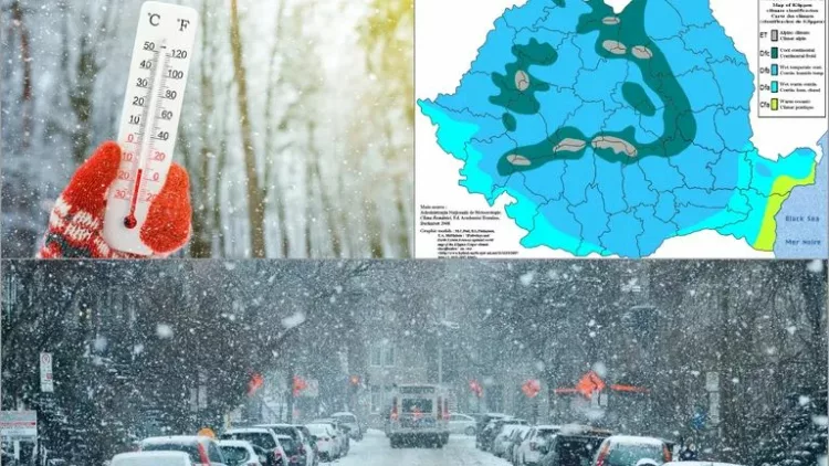 Temperaturile scad drastic în România! Zonele cu -11 grade, ploi, lapoviță și ninsoare