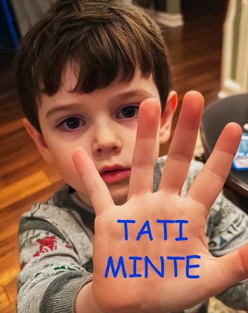 FIUL MEU MI-A ARĂTAT TĂCUT PALMA ȘI A INDICAT CĂTRE SERVIETA SOȚULUI MEU