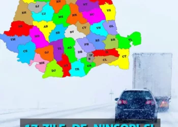 17 zile de viscol și ninsori în luna ianuarie, în România, potrivit meteorologilor EaseWeather