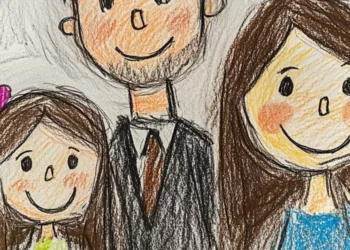 FIICA MEA DE 7 ANI A DESENAT O IMAGINE CU SOȚUL MEU ȘI CU O ALTĂ FEMEIE – ȘI A SCRIS, „ABIA AȘTEPT SĂ FII MAMA MEA”