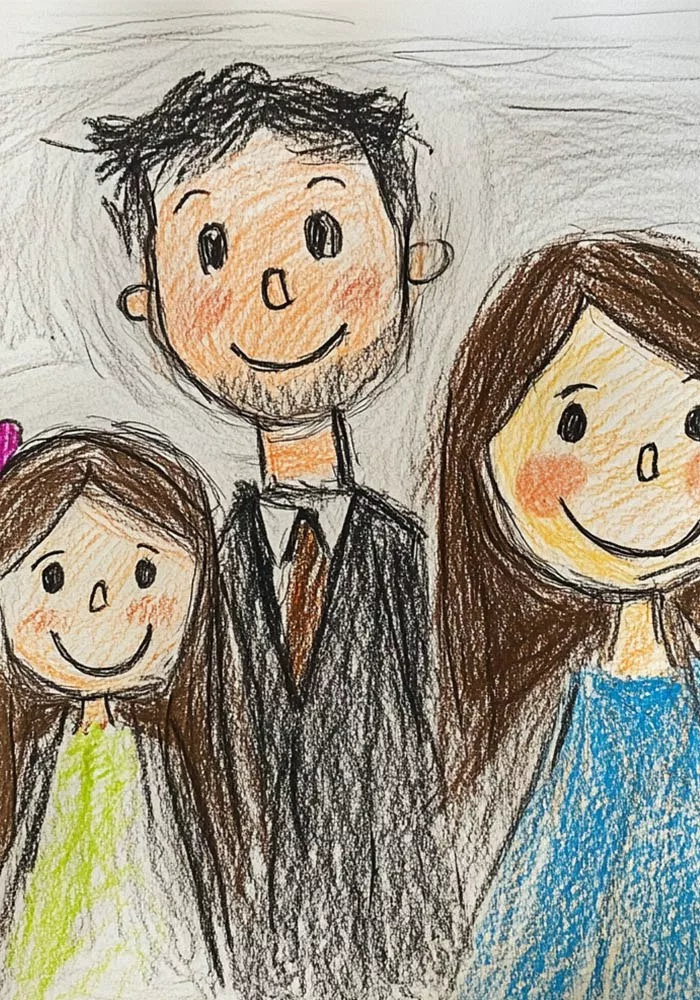 FIICA MEA DE 7 ANI A DESENAT O IMAGINE CU SOȚUL MEU ȘI CU O ALTĂ FEMEIE – ȘI A SCRIS, „ABIA AȘTEPT SĂ FII MAMA MEA”