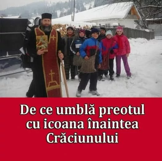 De ce umblă preotul cu icoana Nașterii Domnului pe la casele noastre înaintea Crăciunului