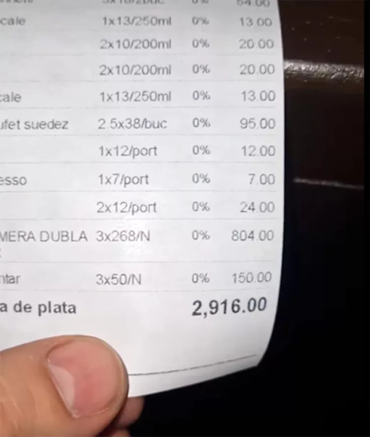 Notă de plată de 2.916 lei pentru un cuplu de bucureșteni, într-o pensiune din Întorsura Buzăului. Ce au mâncat