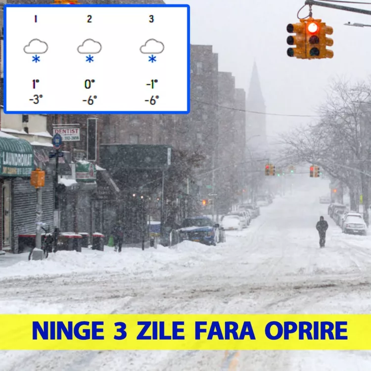 Orașele din România în care se întorc ninsorile începând cu 1 martie. Ninge 3 zile fără oprire!