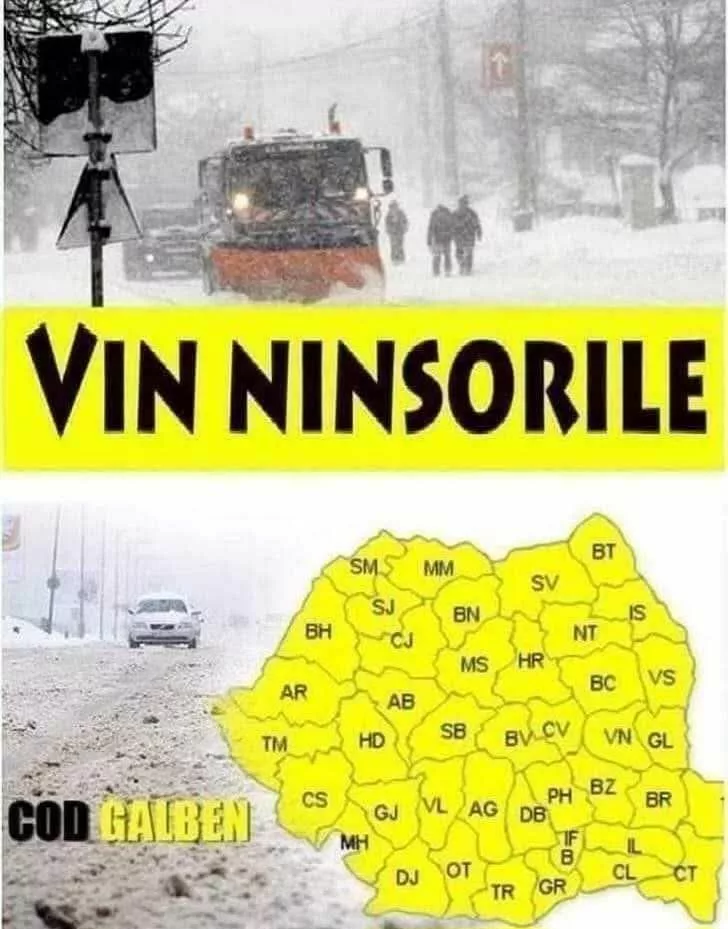 ALERTĂ ANM. Iarna revine în forță.