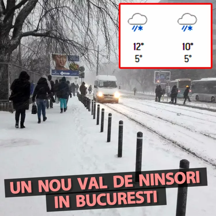 Nu am scăpat de iarnă! Un nou val de ninsori în București, potrivit meteorologilor Accuweather. Pe ce dată este anunțat