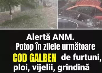 Avertizare meteo ANM: Cod galben de furtuni, ploi torențiale și grindină în jumătate de țară. Vreme instabilă până pe 9 mai
