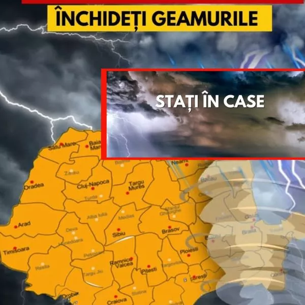 Cod galben de furtuni în București. ANM anunță instabilitate atmosferică și ploi abundente până luni seara